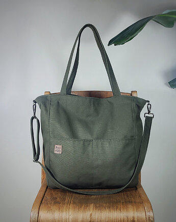 Lazy bag Pocket torba zielona bawełniana vegan, hairoo