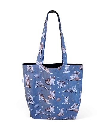 Torba na zakupy shopperka eko siatka torba na ramię shopper kotki, Uszyciuch