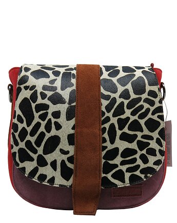 Torebka damska klasyczna zamszowa ze skrawków regulowany pasek eko OLIVKA, Olivka Warsaw