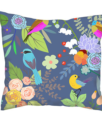 Poduszka full print, kwiaty i ptaki, Love Life and Forest
