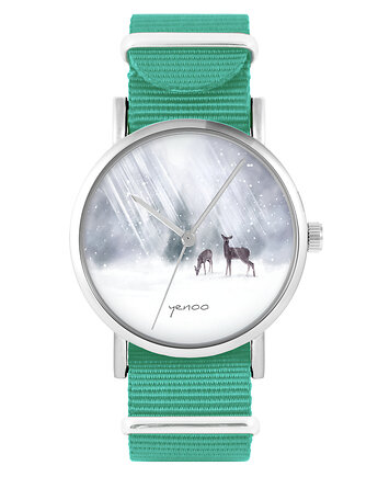 Zegarek - Sarenki - turkusowy, nylonowy, yenoo