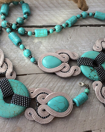 Morski komplet, bransoletka, kolia sutasz, NINA MARIN