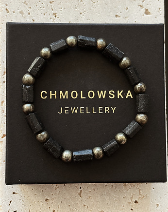 Bransoletka Męska Piryt i Turmalin, Chmolowska Jewellery