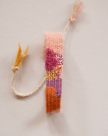 Tkana bransoletka handmade wiązana na supełek, Słońcem Tkane