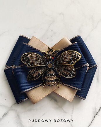 Brosza z cudnym Owadem z kryształków New Jesień, Pudrowy Różowy