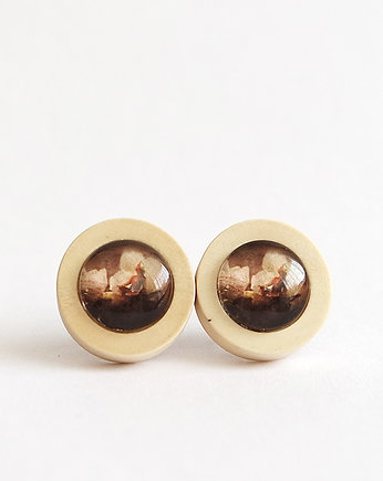 Kolczyki drewniane - Medytacja - sztyfty, yenoo