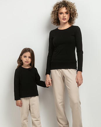 Komplet bluzek  z długim rękawem dla mamy i córki, model 44, czarny, mala bajka