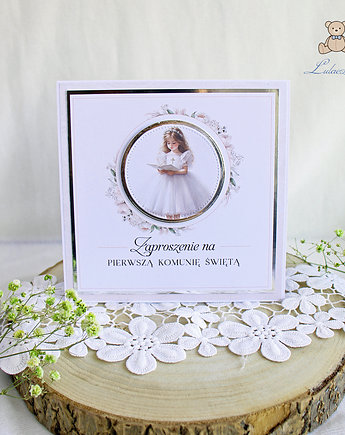 Zaproszenia Pierwsza Komunia "Lily Flower Girl", Lulaczkowo