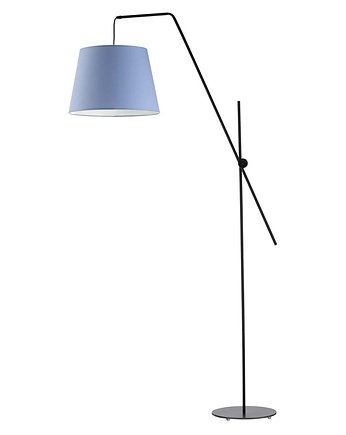 Czarno-niebieska lampa stojąca ruchoma na wysięgniku VIGO, LYSNE
