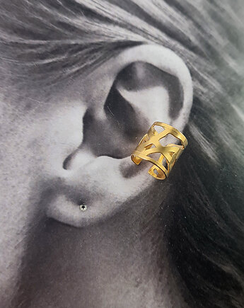 Duża nausznica na środek ucha OPEN złocona, COCONUT