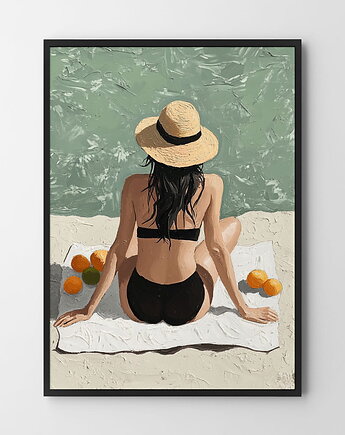 Dziewczyna na plaży - plakat/ilustracja na prezent, HOG STUDIO