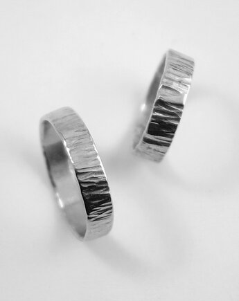 Obrączki TUNDRA - srebro jasne fakturowane, COCONUT