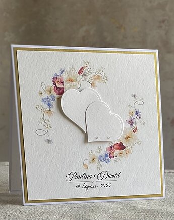 Kartka ślubna z personalizacją w ozdobnej kopercie, wp 31, Anna Art and Crafts