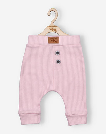 Spodnie niemowlęce z dzianiny prążkowej Lagarto Verde, OSOBY - Prezent dla noworodka