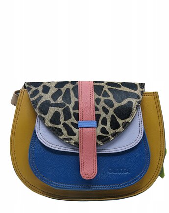 Torebka damska na ramię skórzana pojemna kolorowa ze skrawków eko OLIVKA, Olivka Warsaw