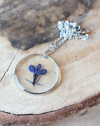 MAGIA ŻYWICY - naszyjnik  SAMOTNA LOBELIA, EkoCraft