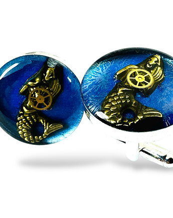 Spinki do mankietów - SYRENKA WAWA (BLUE), DROBINY CZASU