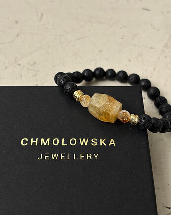 Bransoletka męska Cytryn i Lawa, Chmolowska Jewellery