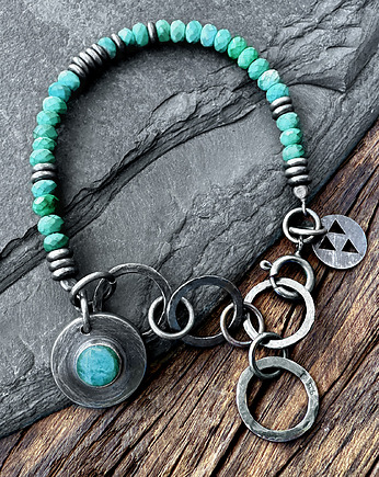 Bransoletka z turkusem i amazonitem, SHAMBALA