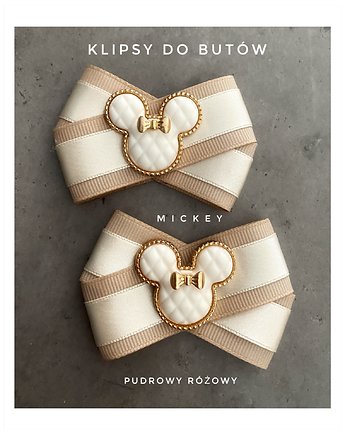 Ekskluzywne Biżuteryjne  Klipsy do butów  MICKEY NEW, Pudrowy Różowy