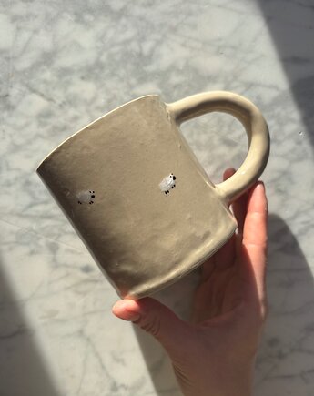 Duży Ceramiczny Kubek Handmade 450 ml z Owieczkami Podhale, Maison Fragile
