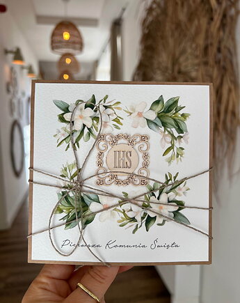 Kartka komunijna ręcznie robiona - pamiątka komunijna, sorte