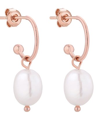 Kolczyki z naturalnymi perłami z różowego złota, SOTHO