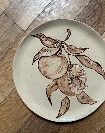 Ręcznie robiony talerz ceramiczny z motywem cytrusów, SOFIABLE