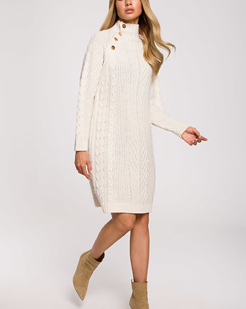 Sukienka swetrowa-beżowa(M-635), MOE