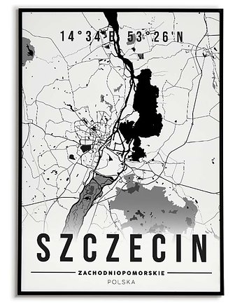 Plakat miasto POLSKA - SZCZECIN  obraz MAPA, Bajkowe Obrazki