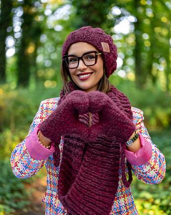 Rękawiczki MERINO Bordo, Brain Inside