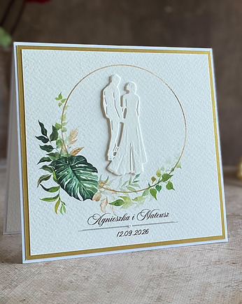 Kartka ślubna w ozdobnej kopercie, W 45b, Anna Art and Crafts