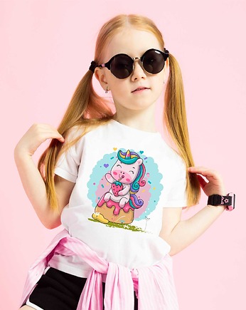Koszulka dziecięca z nadrukiem Cute unicorn, ART ORGANIC