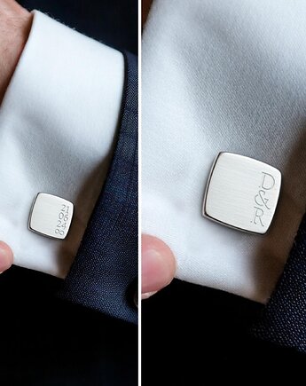 Ślubne spinki do mankietów z inicjałami i datą na ślub lub rocznicę, ZaNa Design