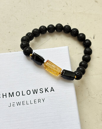 Bransoletka męska Cytryn i Turmalin, Chmolowska Jewellery