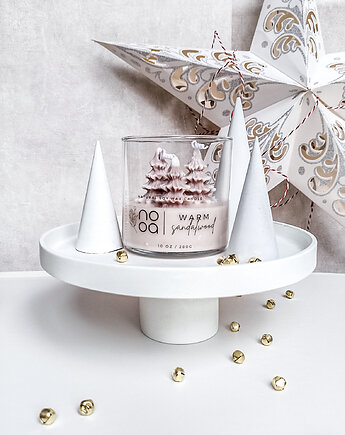 Duża Świąteczna Świeca Sojowa W Szkle - Warm Sandalwood Drzewo Sandałowe, NOOA