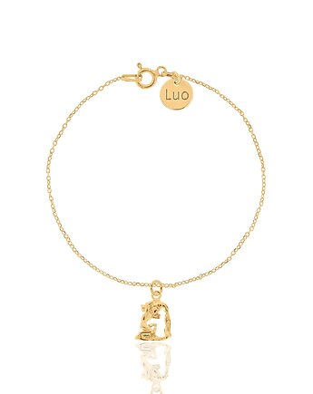 Bransoletka srebrna pozłacana ze znakiem zodiaku Wodnik, LUO