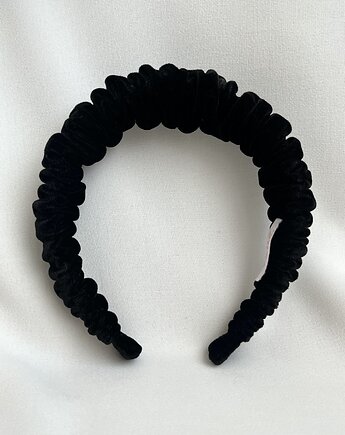 Czarna marszczona opaska Black Silky Velvet, Volie Line