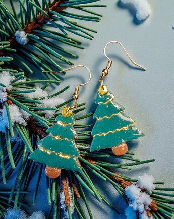 Świąteczne kolczyki choinki handmade, Kaikki