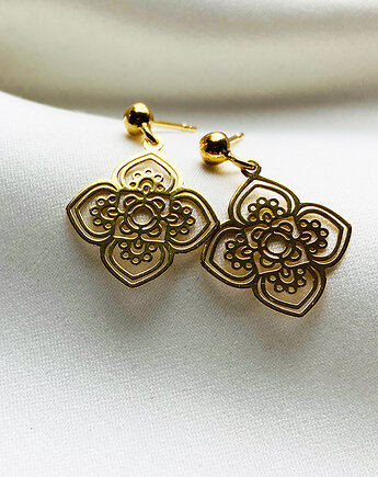 Orientalne filigranowe kolczyki, Pozłacane Srebrne, Anemon Atelier