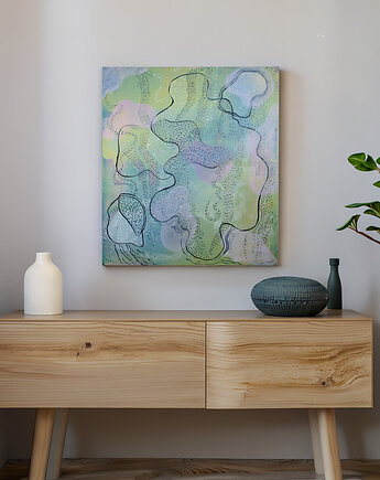 Obraz akryl na płótnie, Abstrakcja nr 4, malarstwo, Lenka Kubica