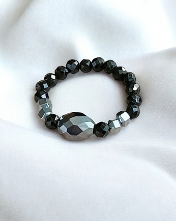 Pierścionek PREMIUM :: krzem, turmalin, hematyt :: PIERŚCIONEK, kaktusia