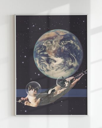 Plakat SPACE CATS (kolaż), Agnieszka Osiecka RYSUJĘ BO SIĘ NUDZĘ
