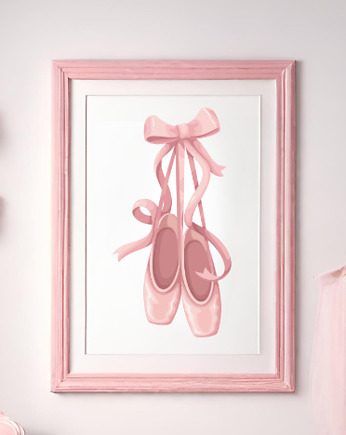PLAKAT różowe baletki, coquette dekoracja, black dot studio