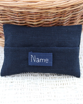 Eleganckie etui na chusteczki higieniczne z granatowego lnu, BalticBags