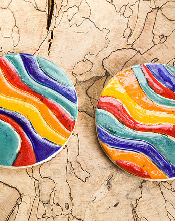 Podstawki pod kubek/świeczkę 2 szt, studnia ceramiczna
