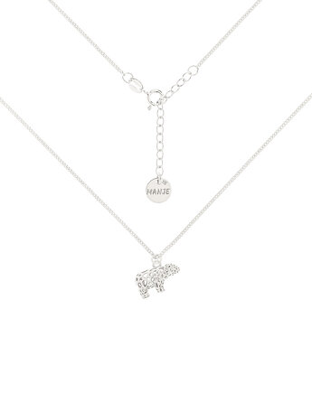 Srebrny choker pancerka z niedźwiedziem, MANJE