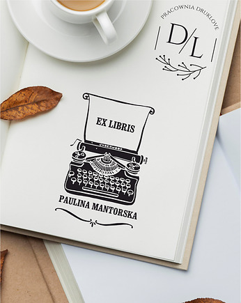 Stempel Ex Libris Exlibris personalizowany Maszyna do Pisania, DrukLove
