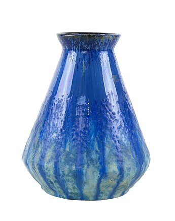 Wazon ceramiczny niebieski, duński design, lata 60, produkcja: Dania, Przetwory design