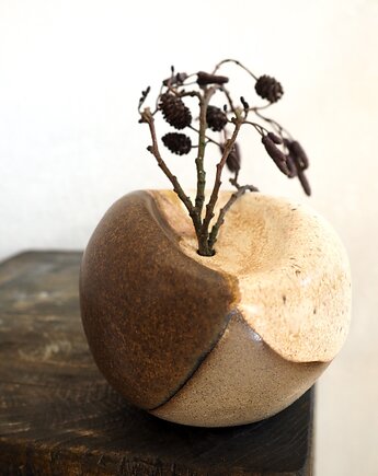 Wazonik szaro-beżowo-brązowy, drobne sztuki